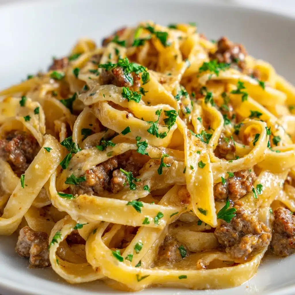 One-Pot Creamy Beef and Garlic Butter Pasta Recipe