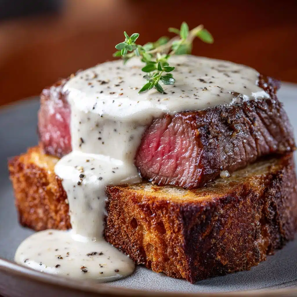 Beef Tenderloin Crostini with Parmesan Cream Sauce Recipe - Recipe Image