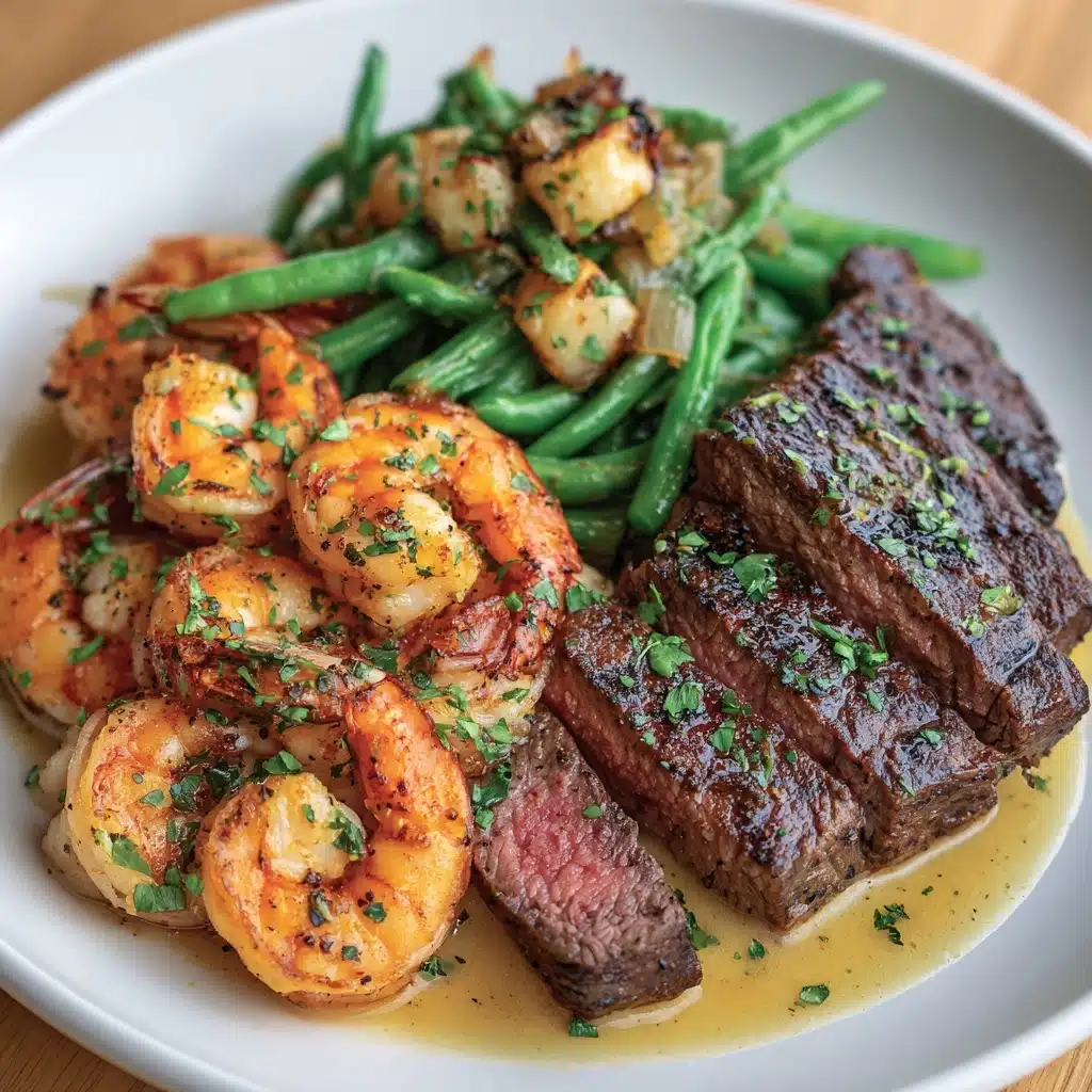 Garlic Butter Ribeye Steak and Shrimp Recipe