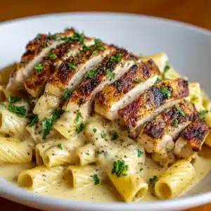 Garlic Parmesan Chicken with Creamy Rigatoni Pasta Recipe