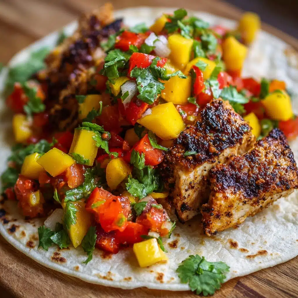 Cilantro-Lime Chicken Tacos with Peach Salsa Recipe - Recipe Image