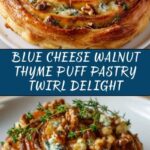 Blue Cheese Walnut Thyme Puff Pastry Twirl Recipe