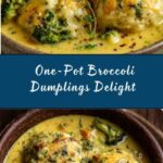 One Pot Broccoli Cheddar and Dumplings Recipe