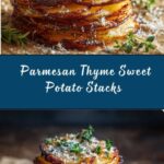 Crispy Parmesan Thyme Sweet Potato Stacks Recipe