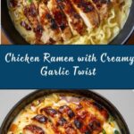 Fiery Chicken Ramen with Creamy Garlic Sauce Recipe