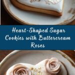 Heart-Shaped Sugar Cookies with Buttercream Roses Recipe