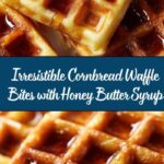Cornbread Waffle Bites with Honey Butter Syrup Recipe