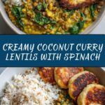 Creamy Coconut Curry Lentils with Spinach Recipe