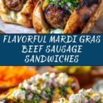 Mardi Gras Beef Sausage Sandwiches Recipe