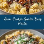 Slow Cooker Creamy Garlic Beef Pasta Recipe