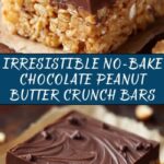 Healthy No-Bake Chocolate Peanut Butter Crunch Bars Recipe