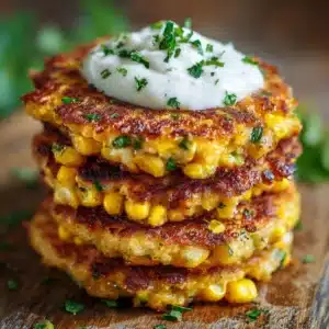 Crispy Cheesy Corn Fritters Recipe