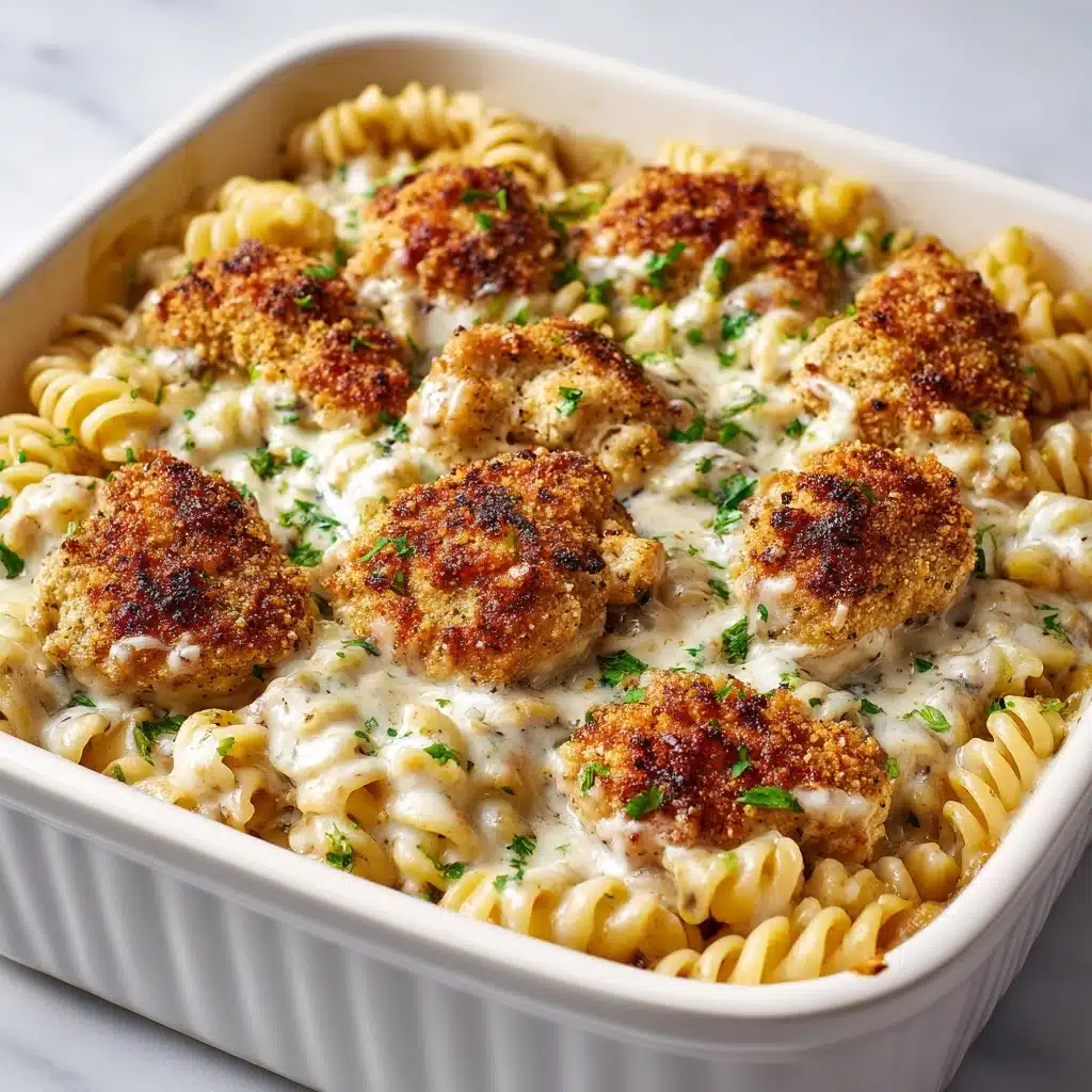 Creamy Garlic Parmesan Chicken Pasta Bake Recipe