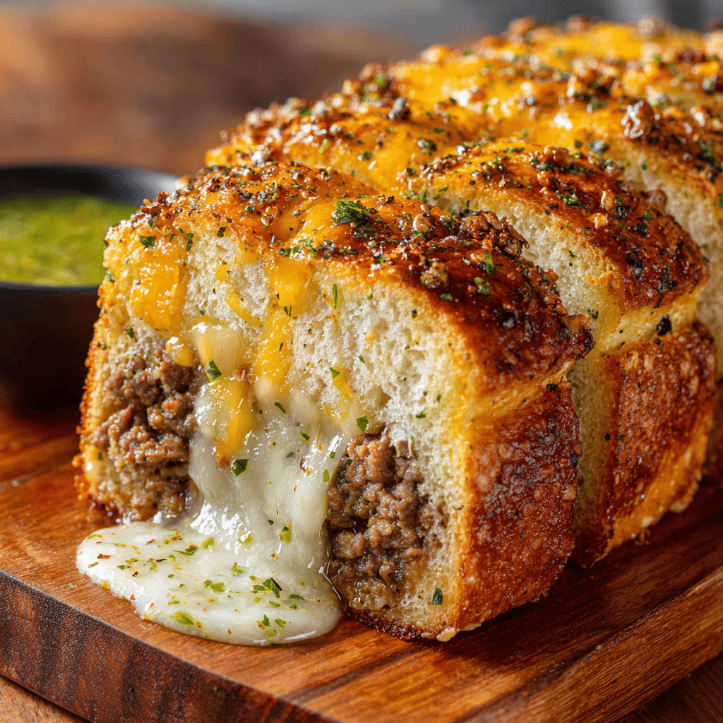 Homemade Stromboli with Cheesy Meat Filling Recipe - Recipe Image