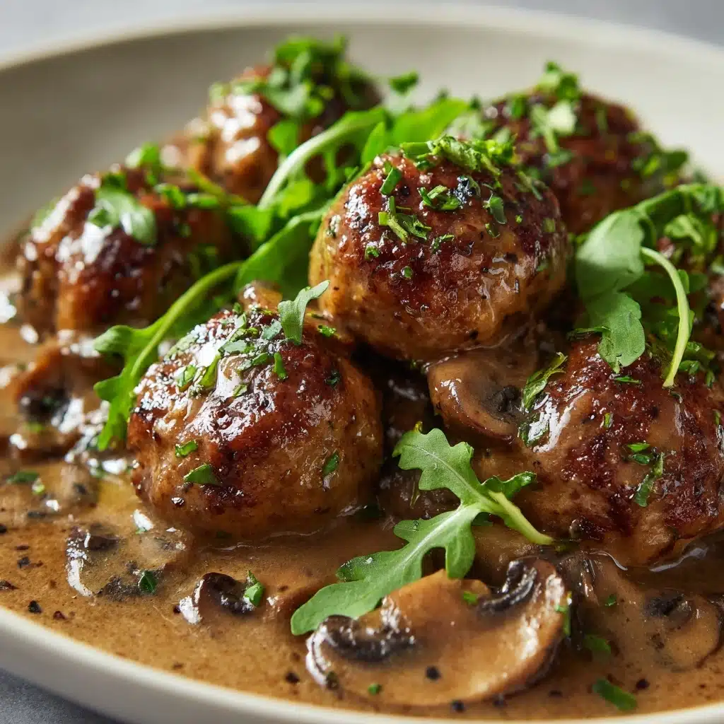 The Ultimate Salisbury Steak Meatballs with Mushroom Gravy Recipe - Recipe Image
