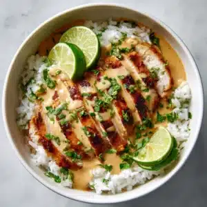 Sweet Chili Chicken Bowl with Coconut Lime Drizzle Recipe