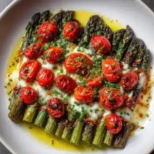 Parmesan Roasted Asparagus with Tomatoes & Balsamic Recipe