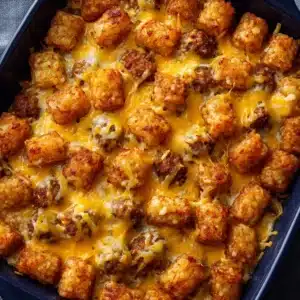 Cheesy Hot Dog Tater Tot Casserole Recipe