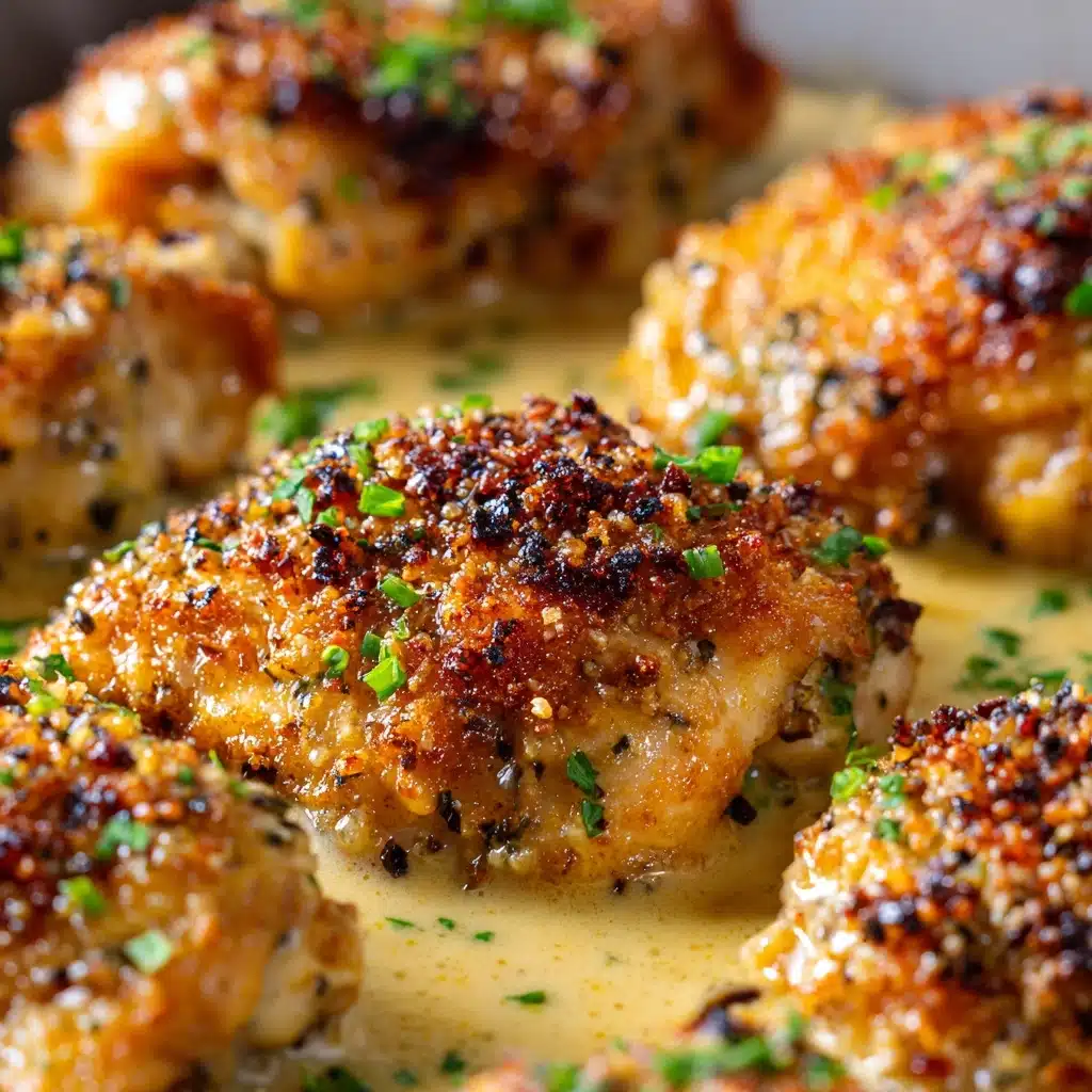Garlic Butter Parmesan Chicken Bites with Creamy Herb Sauce Recipe - Recipe Image