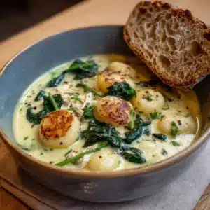 Creamy Chicken Gnocchi Soup with Garlic Recipe