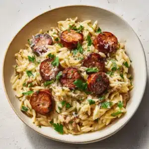 Creamy Chicken Sausage Orzo Recipe