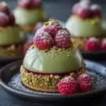 Pistachio & Raspberry Cheesecake Domes Recipe