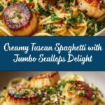 Creamy Tuscan Spaghetti with Jumbo Scallops Recipe