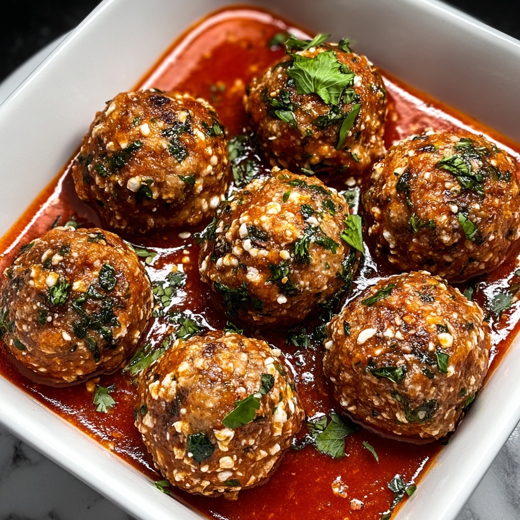 Baked Chicken Ricotta Meatballs with Spinach Recipe - Recipe Image