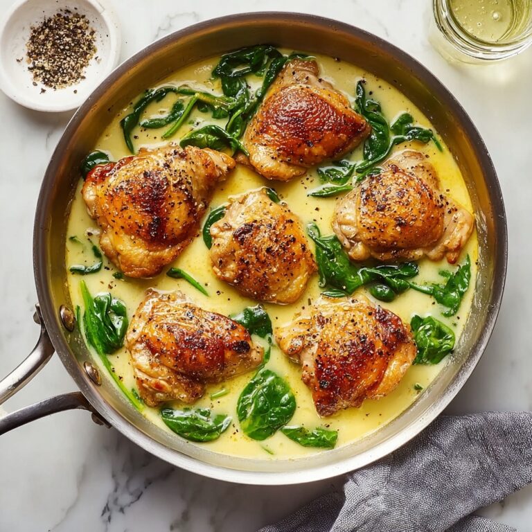 Creamy Garlic Skillet Chicken with Spinach Recipe