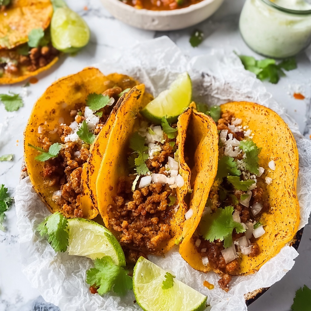 Tiny Tacos with Spicy Beef and Lime Crema Recipe - Recipe Image