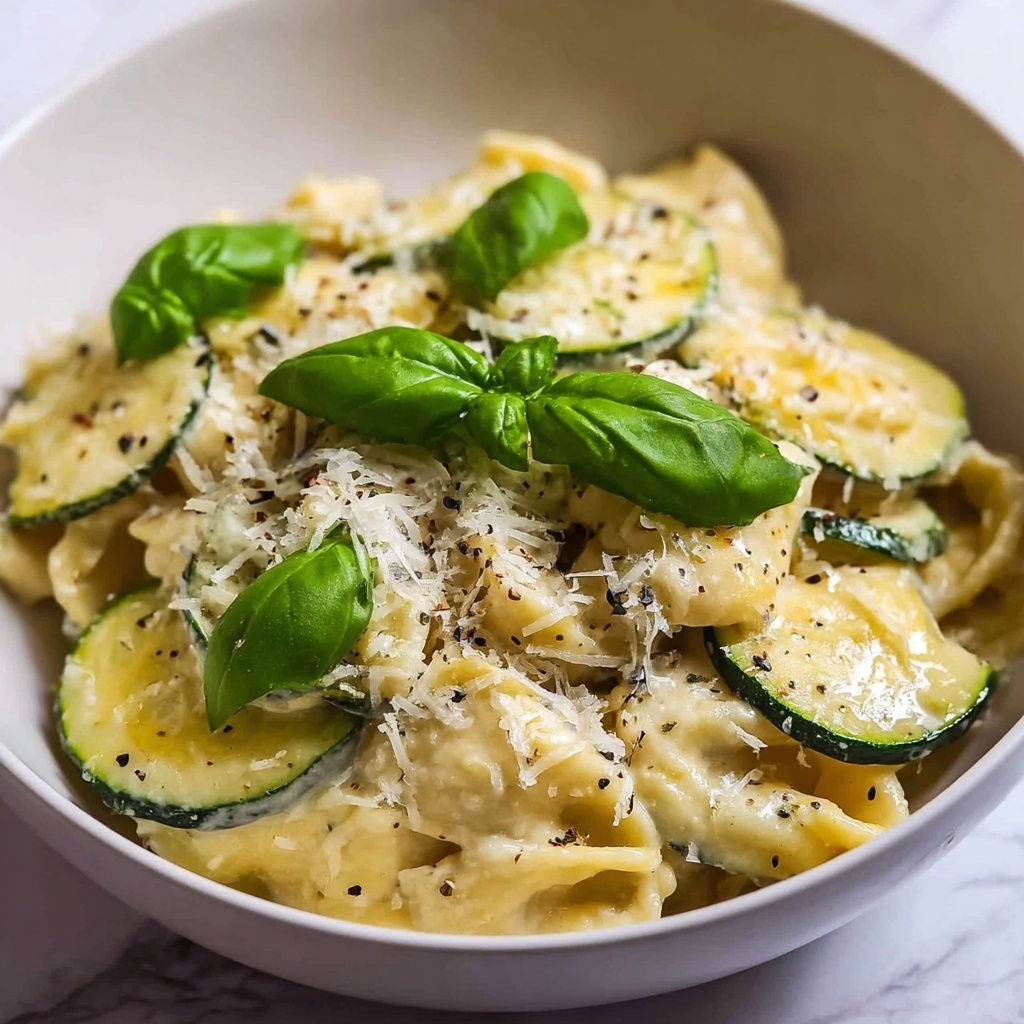 Lemon Basil Zucchini Pasta Alfredo Recipe - Recipe Image