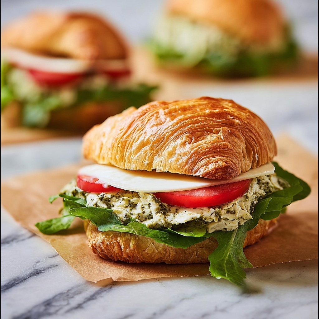 Pesto Chicken Croissants Recipe - Recipe Image