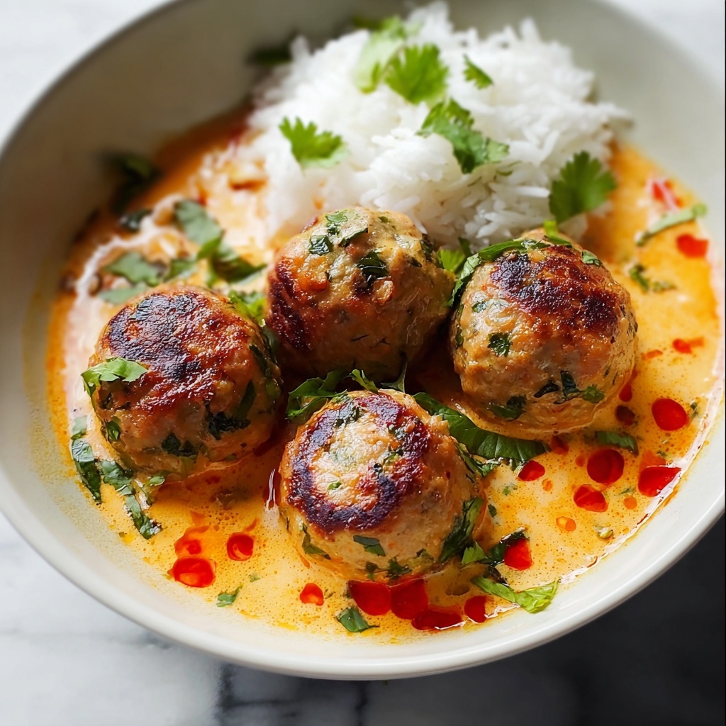 Spiced Chicken Meatballs in Coconut Curry Recipe - Recipe Image
