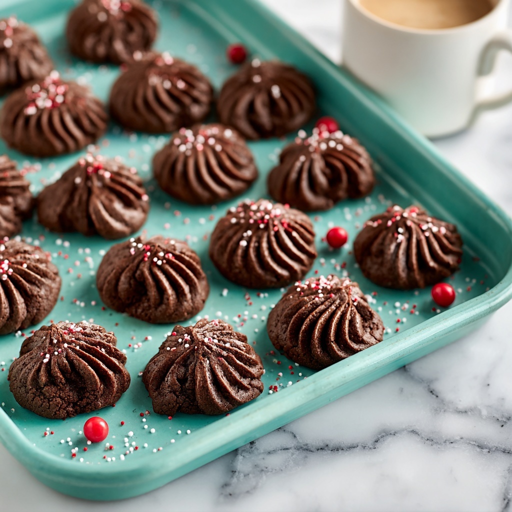 Piped Chocolate Butter Cookies Recipe - Recipe Image