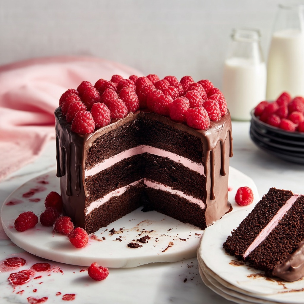 Vegan Raspberry Chocolate Cake Recipe - Recipe Image