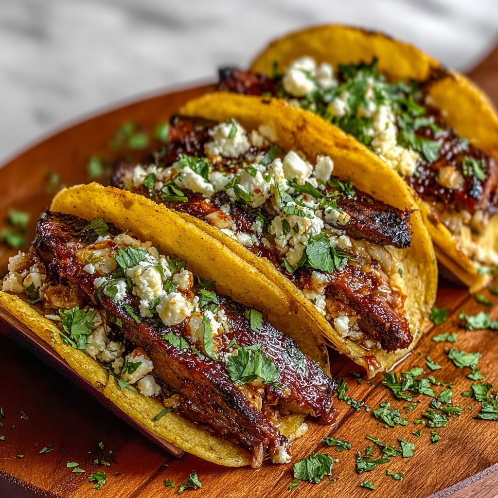 Garlic Butter Honey BBQ Beef Tacos Recipe - Recipe Image