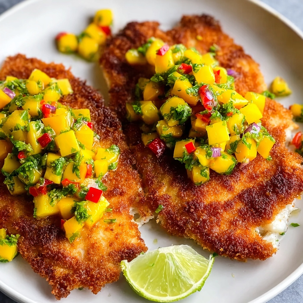 Coconut Crusted Fish with Mango Salsa Recipe - Recipe Image