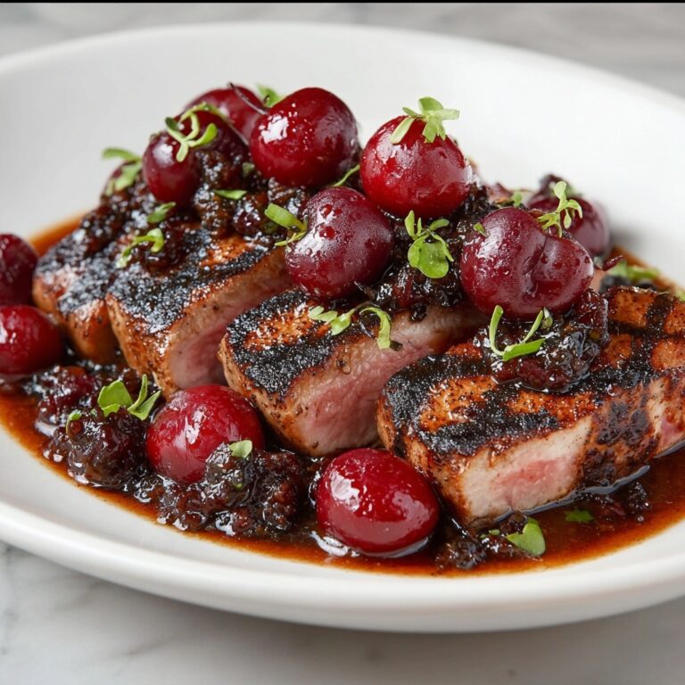 Heavenly Pan Seared Duck Breast with Cherry Sauce Recipe