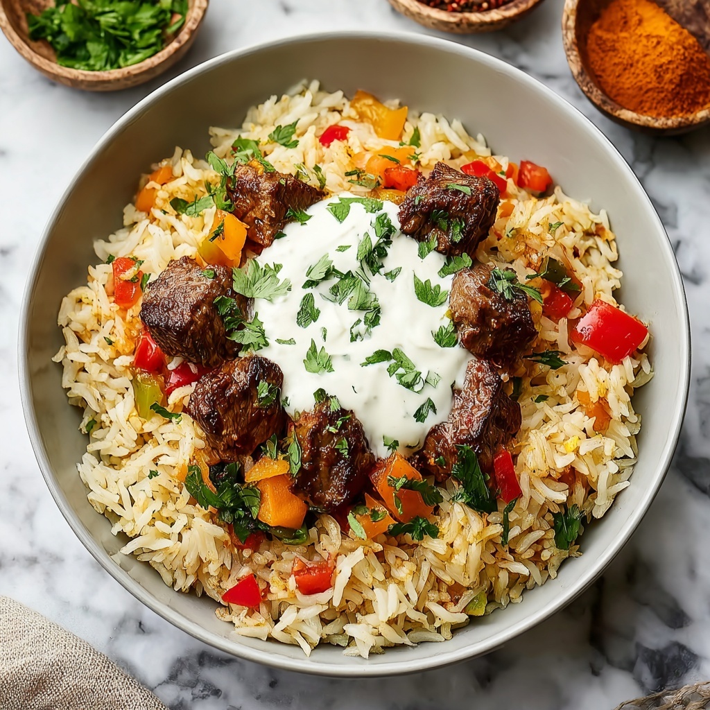 Pakistani Spiced Rice with Meat and Yogurt Sauce Recipe - Recipe Image