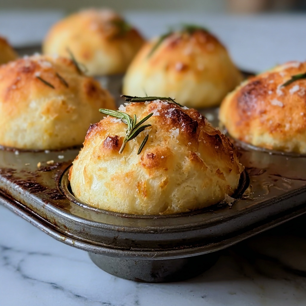 Rosemary Garlic Focaccia Muffins Recipe - Recipe Image