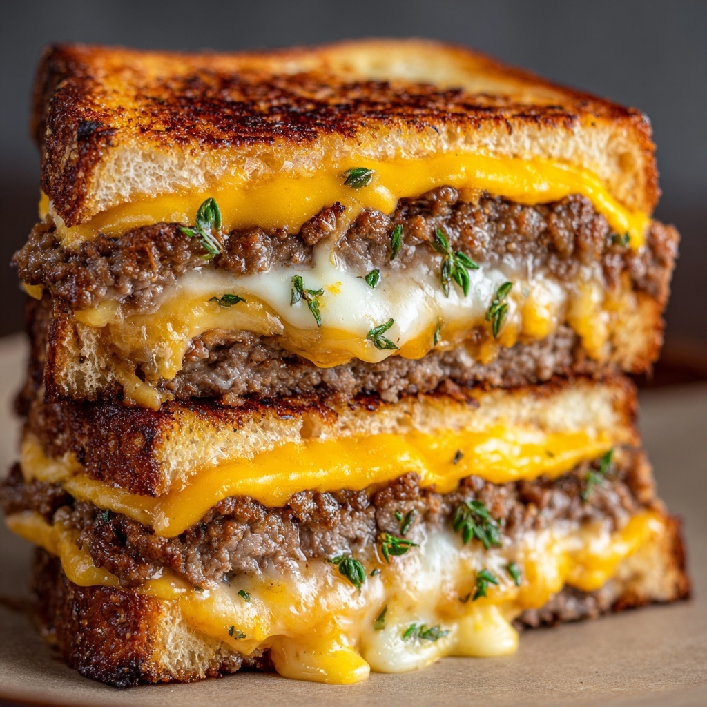 Classic Patty Melt Burger with Secret Sauce Recipe - Recipe Image
