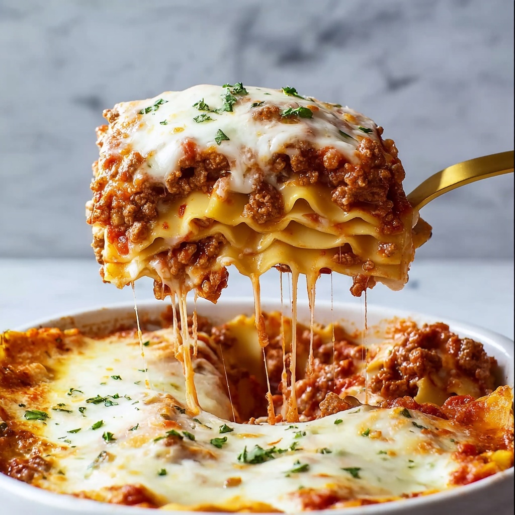 Classic Beef Lasagna with Creamy Cheese Layers Recipe - Recipe Image