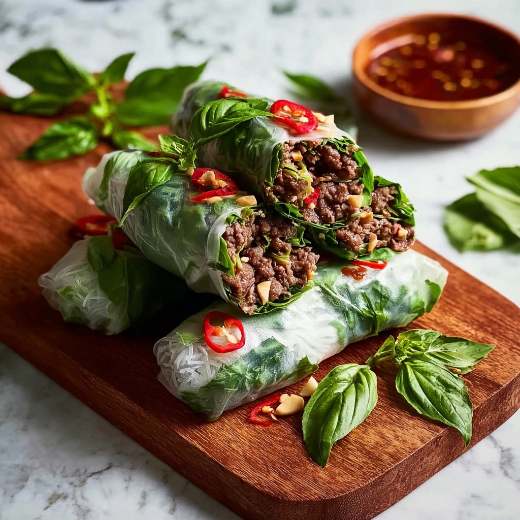 Thai Basil Beef Rolls Recipe - Recipe Image