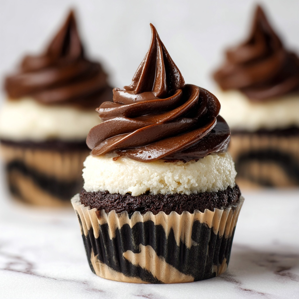 Chocolate Cheesecake Cupcakes with Whipped Ganache Frosting Recipe - Recipe Image