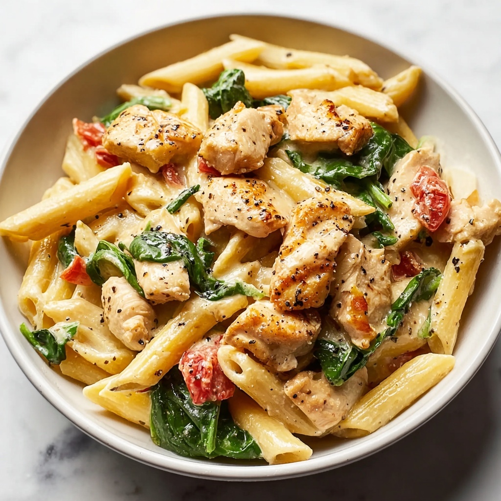 Creamy Chicken and Spinach Pasta Recipe - Recipe Image