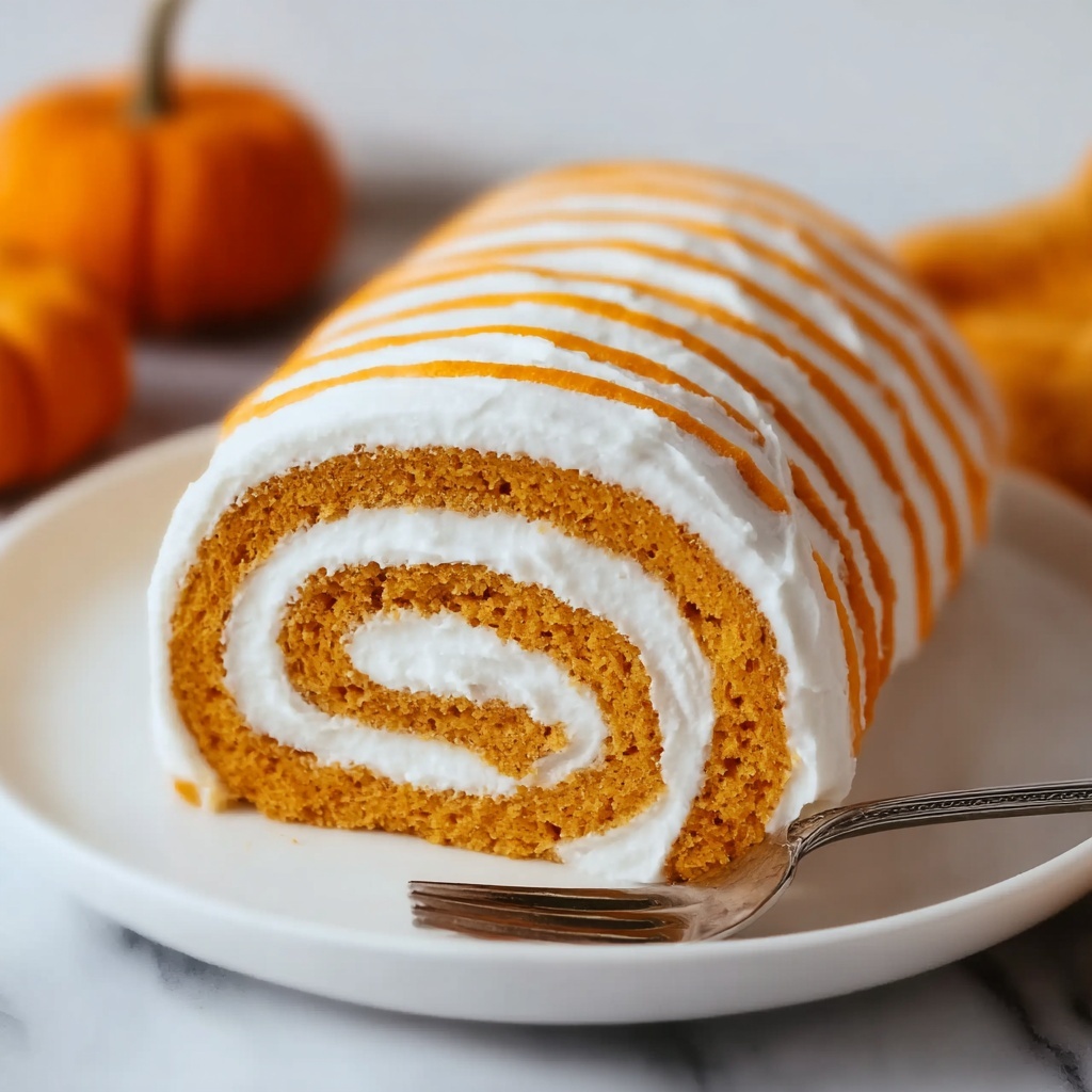 Decadent Pumpkin Cake Roll with Creamy Filling Recipe - Recipe Image