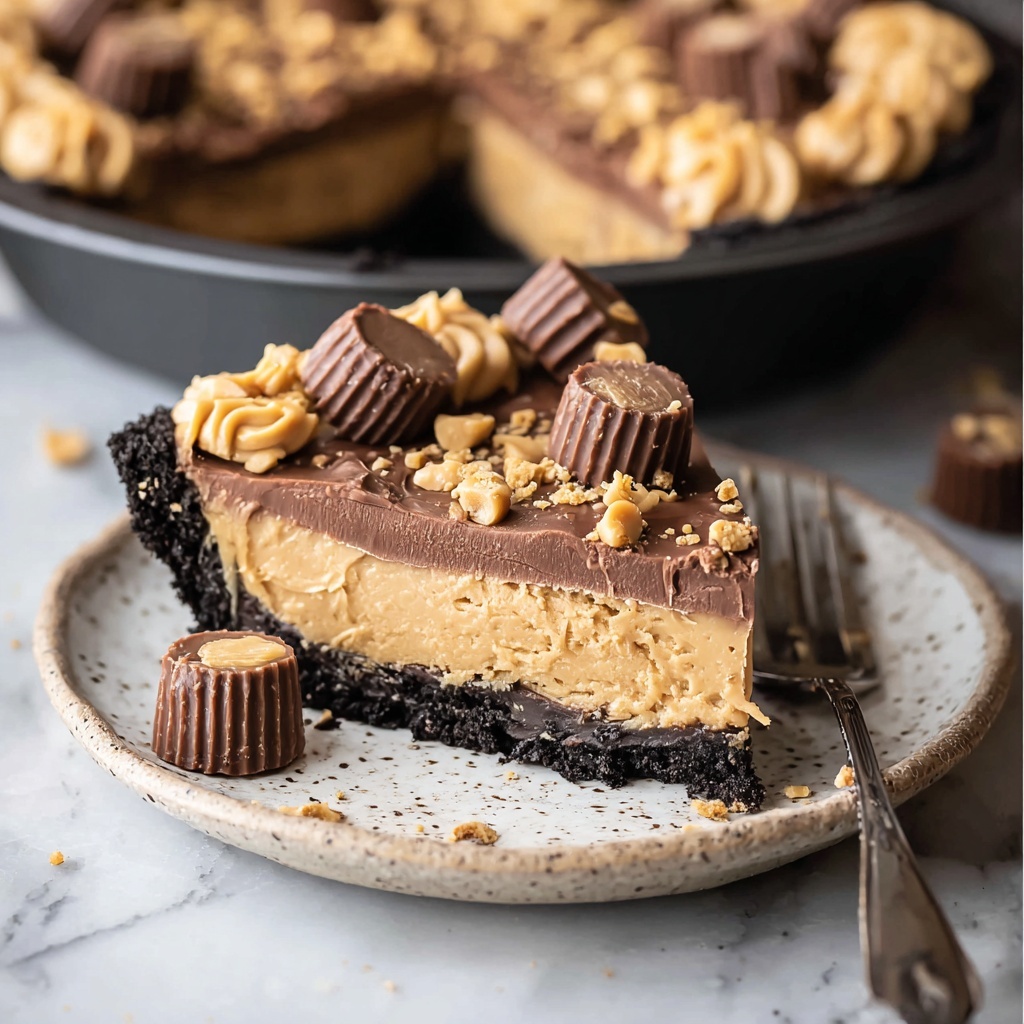 Peanut Butter Cup Chocolate Pie Recipe - Recipe Image