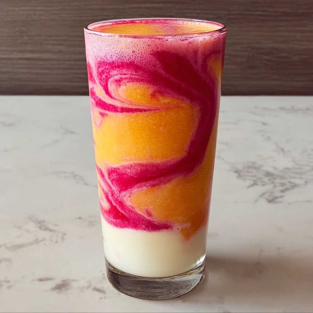Raspberry Peach Protein Smoothie Recipe - Recipe Image