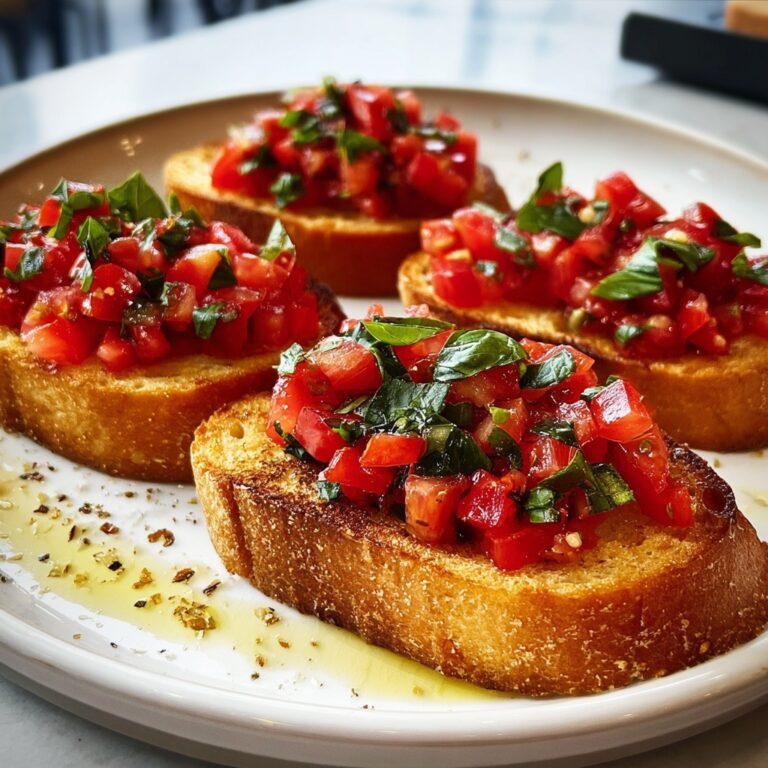 Bruschetta with Fresh Tomatoes, Basil, and Garlic Recipe