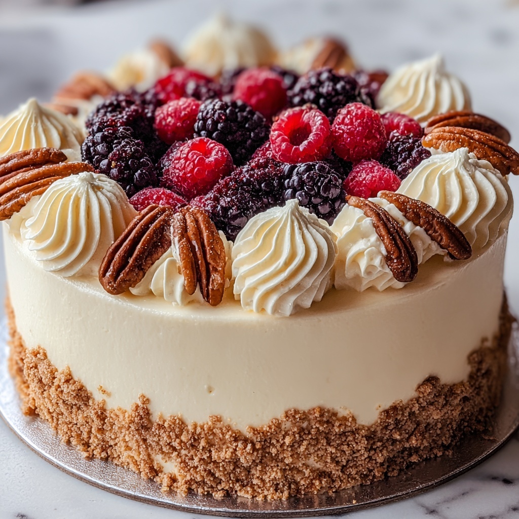 Simple Italian Cream Cake with Coconut and Toasted Pecans Recipe - Recipe Image